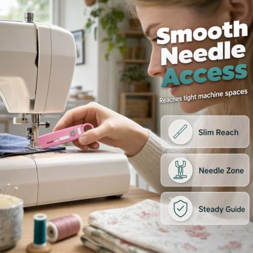 Quick Automatic Needle Threader for Sewing Machine, 2026 4-in-1 Sewing Threader Tool with Seam Ripper, Needle Threader, Magnifier, and Ruler, Magnetic Sewing Accessory for Quilting and Stitching, 3pcs