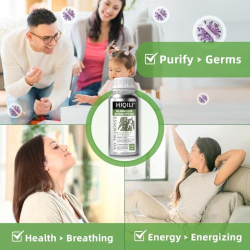 HIQILI Eucalyptus Essential Oil for Spray, Diffuser & Skin