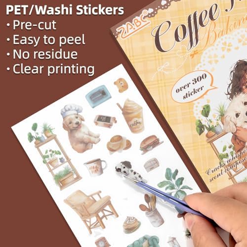Puppy Series Sticker Scrapbooking Supplies for Junk Journal, 20 Sheets PET Stickers