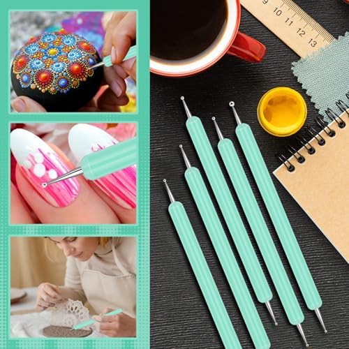 Ashmacdo 20 Pcs Dotting Tools for Painting,Ball Embossing Tool Tracing Stylus for Transfer Paper Drawing Nail Art