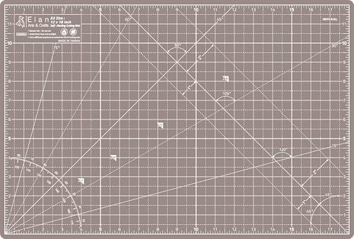 Elan Cutting Mat A3 Black & Taupe, Self Healing Cutting Mat 12x18 Inch, 5-Ply Craft Board Black, Hobby Board for Crafts 12x18 Inch