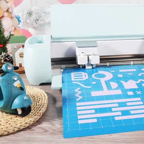 REALIKE LightGrip Cutting Mat Compatible with Cricut Maker 4/Maker 3/Maker/Explore 4/3/Air 2/Air/One, 2 Pack 12x12 Inch Blue Light Grip Adhesive Sticky Non-Slip Cut Mat