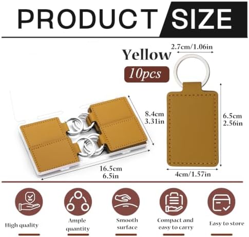 Leather Keychain Blanks, 10 Pcs Laser Engraving Blanks Keychains Bulk