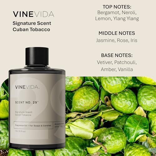 VINEVIDA [16oz] Cuban Tobacco Fragrance Oil for Candle Making Scents Soap, Perfume Oils, Soy Candles, Beard, Home, Cologne Men, Reed Diffusers, Car Freshies, Lotion, ARTS-FOBP-CUBA-TOBB-16