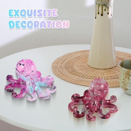 2 Pack Animal Silicone Molds, Octopus Resin Molds with Realistic Octopus Shapes, 3D Lifelike Silicone Molds for Resin Casting, DIY Crafts Halloween Home Wall Desktop Decor (Octopus)