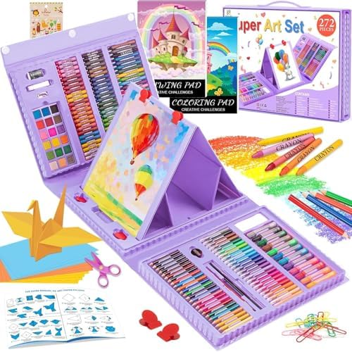 Art Supplies, 272 Pack Art Set Crafts Drawing Kit for Kids Girls Boys Teens