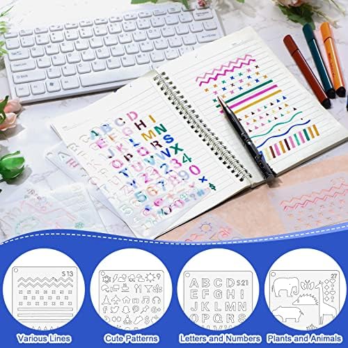 Teling 66 PCS Journal Stencils Planner, Bullet Drawing Templates Set