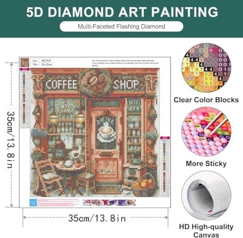 Coffee Diamond Art Kits for Adults, Diamond Painting Kits for Beginners,