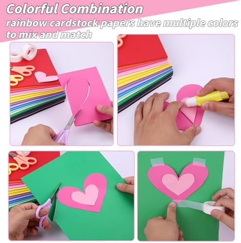 Oleitodh 309 Sheets 8.5" x 11" Colored Cardstock, 30 Colors