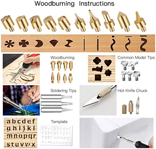 Preciva 31Pcs Wood Burning Kit, Professional Wood Burning Tool, 482°F~1382°F Adjustable Temperature Woodburning Pyrography Pen DIY Creative Tools for Embossing/Carving/Soldering