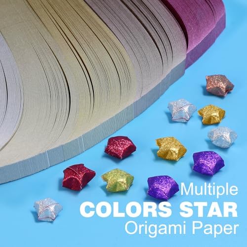 FoDau770 Glitter Star Paper Strips - 520 Sheet, Yellow Series