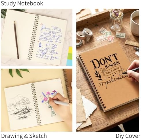 EOOUT Sketch Book for Kids, 12 Pack, A5 Blank Spiral Notebooks Sketchbooks, Unlined Journals 5.5 x 8.3 Inch, 100 Pages / 50 Sheets, Diary Sketch Books for Drawing, Art, Students, Office