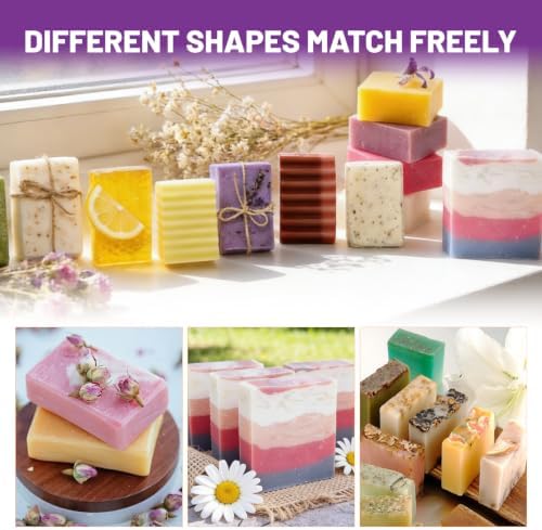Soap Molds Kit, 42 oz Silicone Soap Loaf Mold with Wooden Box, Soap Making Kit for Homemade Soap and Crafts (Purple, 2 Silicone Mold and Wood Box)