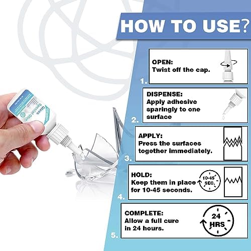 Glass Glue, 30g, Instant Strong Bond for Glass, Acrylic, Waterproof, Dries Clear, Quick Curing, Ideal for Craft, Jewelry, Rhinestone, Crystal, Mirror, Glasses