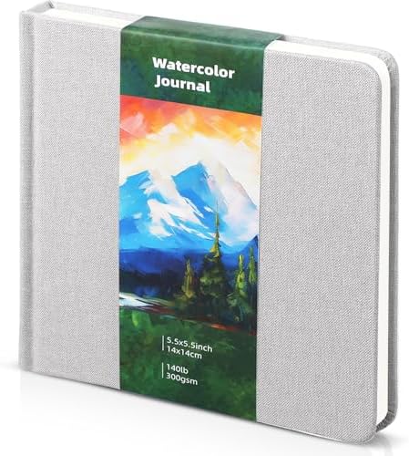 5.5in Watercolor Sketchbook Journal Square Watercolor Notebook Milky White