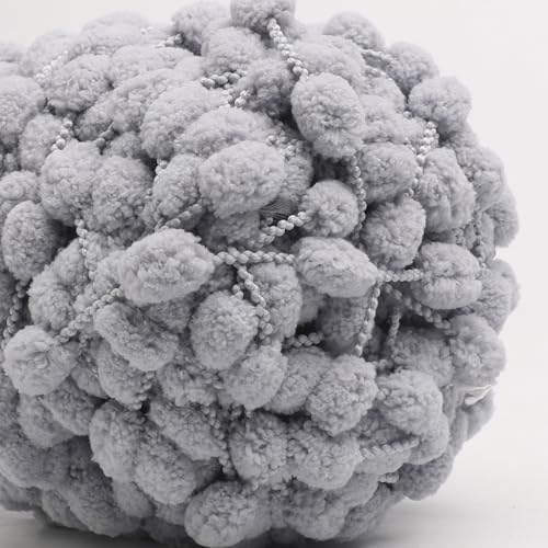 Hand-Woven Ball Yarn, 4 Pack, 380g Total, for Blankets, Cushions, and Pet Nests, Fluffy Chunky Craft Yarn (Light Gray)