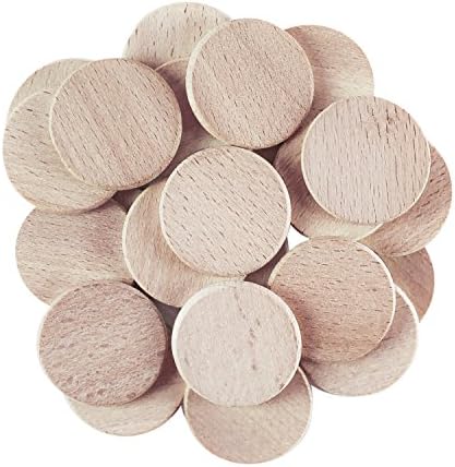 Super Z Outlet Round Unfinished 1.5" Wood Cutout Circles Chips for Arts & Crafts Projects, Board Game Pieces, Ornaments (200 Count)
