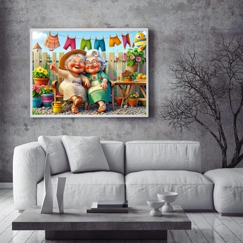Grandmother Diamond Art Kits for Adults, Diamond Painting Kits 12x16 Inch | Diamond Painting Kits for Adults Beginners, Gem Art, 5D Full Drill, DIY Arts and Crafts for Gift Home or Decor