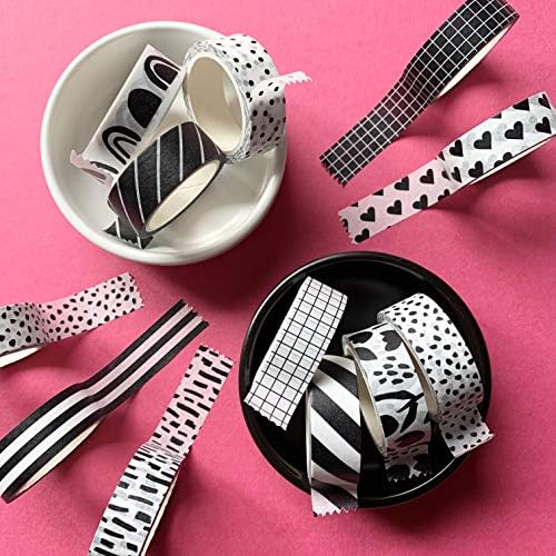12 Rolls Washi Tape Set for Journaling, Scrapbooking & Decorative Crafts
