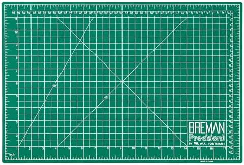 Breman Precision 12x18 Green/Black Self Healing Cutting Hobby Mat for Craft