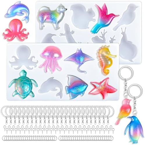 16 Style Marine Terrestrial Amphibious Animals Keychain Epoxy Mold