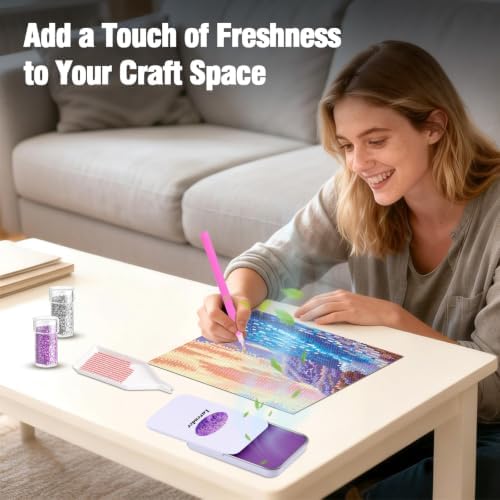 Scented Diamond Painting Wax, Handmade Natural Beeswax for Diamond Art Painting Pen, Long-Lasting Stickiness No Residue Drill Wax with Picker Tool, Diamond Art Accessories and Tools (Lavender)