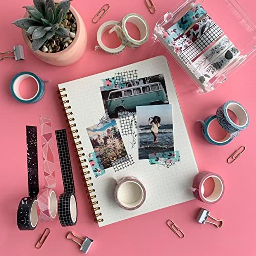 16 Rolls Washi Tape Set for Journaling, Scrapbooking & Decorative Crafts