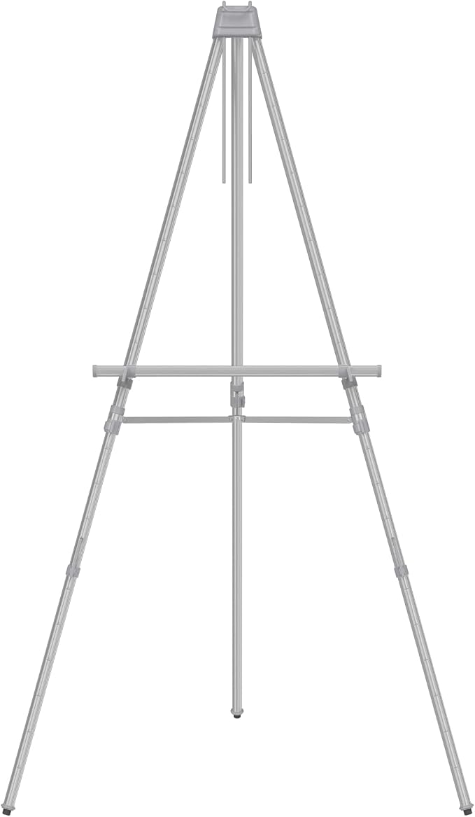 Quartet Easel, Aluminum, Heavy-Duty, Telescoping, 66" Max. Height, Supports 45 Lbs, Silver (55EX)
