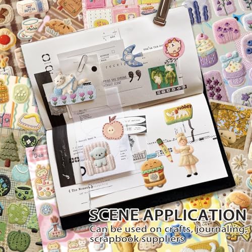 2in1 Japanese Embroidered Sticker Book 1360+ Pcs Showa Vintage Animal Plant