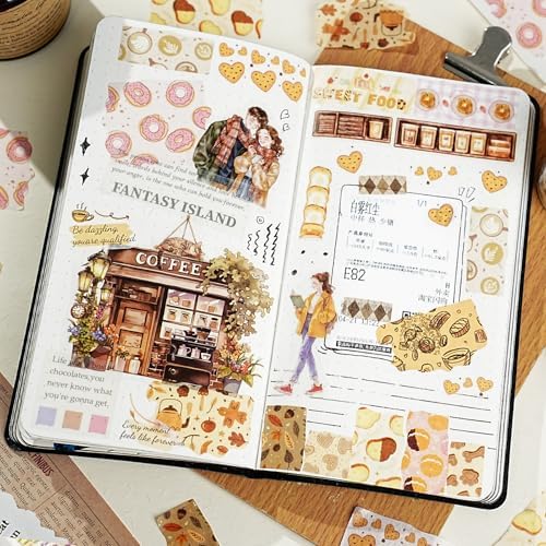 Washi Tape Stickers for Journaling Supplies,Flower Scrapbook Stickers