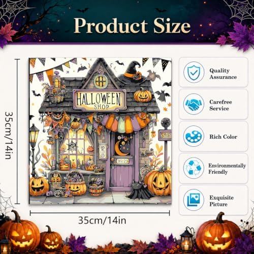 Halloween Paint by Numbers Kit for Adults,Shop Paint by Number 14x14 inch