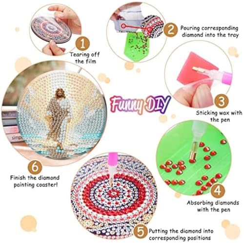 Zythron 8 Pack Diamond Art Coasters Kits,Jesus Diamond Painting Coasters
