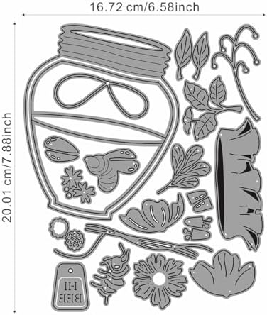 Honey Jar Metal Cutting Die for Scrapbooking, Die Cuts for Card Making, Metal Stencils Scrapbooking DIY Tool, Cut Stencils for DIY Scrapbook Photo Album Decor
