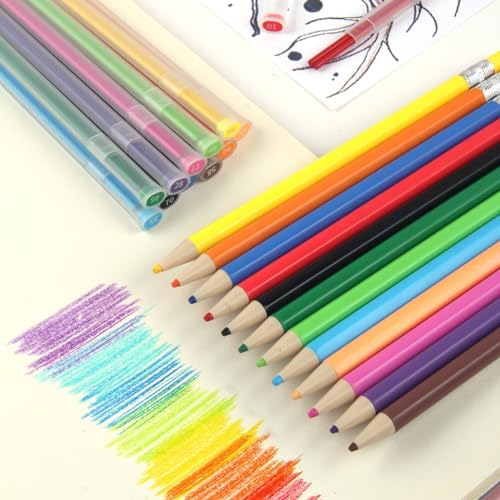 Mechanical Colored Pencil 2.6mm 12pcs with 24pcs Colored Leads