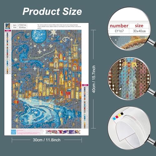 Lophomie Diamond Art Kits for Adults, 5D Starry Night Diamond Painting Kits