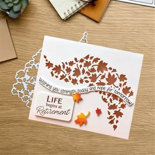 Cutting Dies Metal Stencils Scrapbooking Tools DIY Embossing Template for Paper Card Making Album Arts Crafts Supplies (Maple String-6.3x14.1cm)