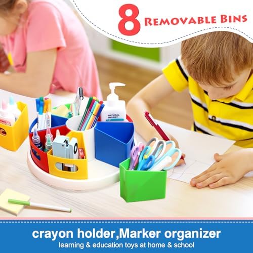 MeCids Rotating Desk Organizer Kids Art Supply Storage and Organization