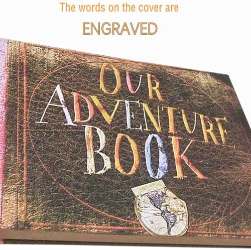 Our Adventure Book Handcrafted 11.92 x 7.62" Scrapbook, Color cover,Embossed Lettering, Inspired by 'Up', Ideal for Photos, Gift for Couples Anniversary, Weddings, Travelling, Birthday, Christmas
