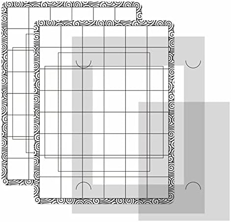 Sticky Non-Slip Flexible Gridded Stamp Mats Grid Sheets 2 PCS Low Stick Mat and 1 Blending Buddy Set,Laser Template with Stuckable Hole,Multi-Use Tack Adhesived Sheet Scrapbooking Craft Accessory