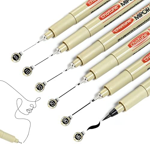 GETHPEN Micro Fineliner Set, Black Waterproof Fine Line Drawing Pens,6 Pack