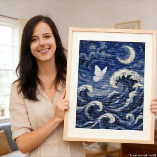 Ocean Wave Diamond Art Kits for Adults, Butterfly Diamond Painting Kit