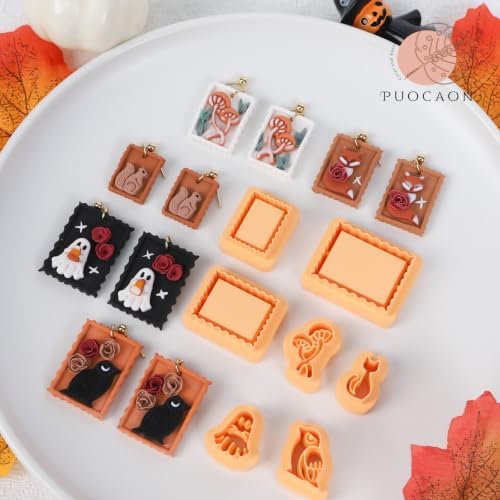 Puocaon Halloween Fall Polymer Clay Cutters for Jewelry Earring Making