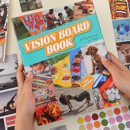 emmoolife Vision Board Book for Black Women, Vision Board Kit 1400+ Inspirational Pictures Quotes & Stickers, Magazine for Vision Board & Collage Book, Realize Dreams & Create Life Goals