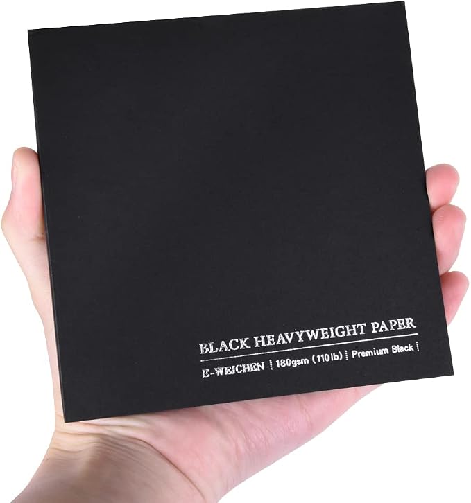 4.9x4.9 Inches Black Paper Sketchbook,30Sheets Tearable Small Sketchbook