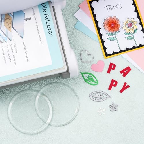 Briartw Warp-Resistant Circular Cutting Pads 3.5" (2-Pack) – Transparent Polycarbonate Plastic Round Plates for Die Cutting Machines – Prevent Warping, Reduce Wear, Beveled Edges for Small Dies