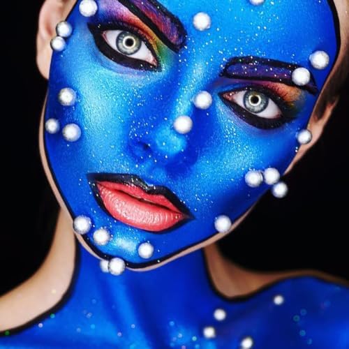 SUNNYVALE 3pcs Blue Eye Black Stick Pack Softball Baseball Football Sport Bulk, Waterproof Hypoallergenic Face Body Paint Cream Foundation Makeup for Skeleton Cosplay Costume