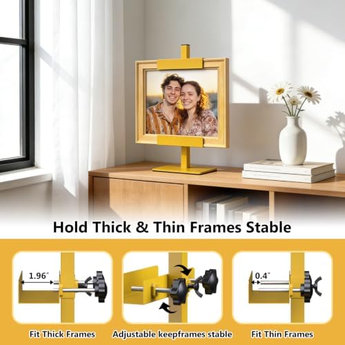 Tabletop Easel Stand Picture Easels for Display Up to 15.5" H Gold Picture Frame Stand Table Top Easel Metal Picture Easel for Photos, Painting, Artwork, Books (Base: 1.32 lbs)
