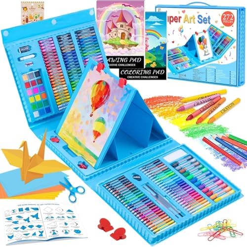 Art Supplies, 272 Pack Art Set Crafts Drawing Kit for Kids Girls Boys Teens