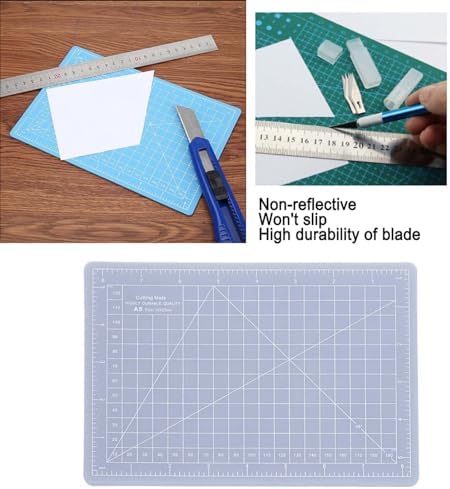 Self Healing Cutting Mat, Translucent Cutting Mat, Non Slip Gridded Cutting Board for Writing, Drawing, Paper Carving (A5-translucent cutting board)