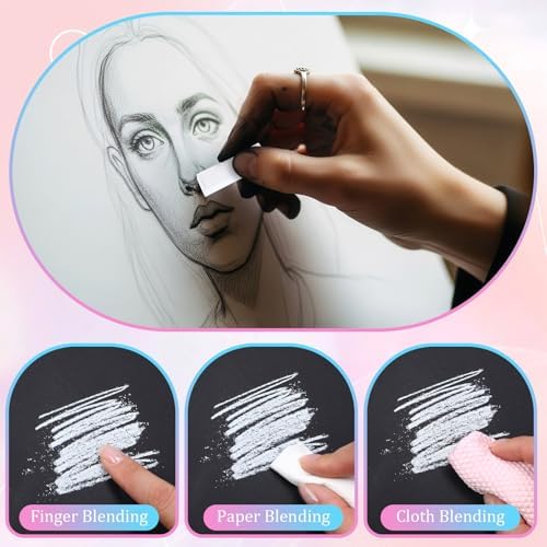 Watersay 24 Pcs Soft Pastel Drawing Chalk Set Square Sketch Chalk Non-toxic Artist Pastel Sticks for Professional Artists and Art Lovers(30 x 8 x 8 mm,White Color)